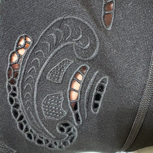 Prestige Original Mens Full Zip Collar T Shirt Size 4X Black Lace Paisley Dressy - Picture 3 of 10